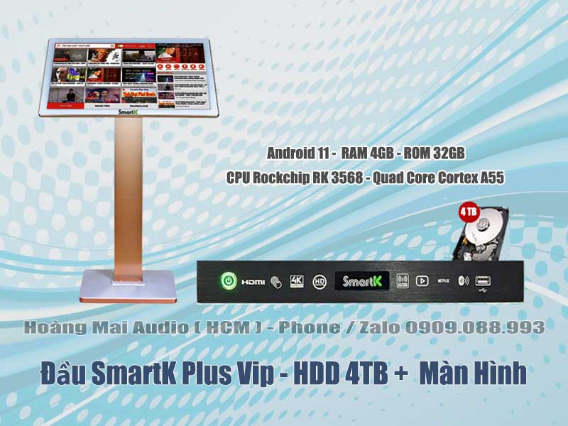 Đầu SmartK Plus Vip Hdd 4TB +  Màn Hình