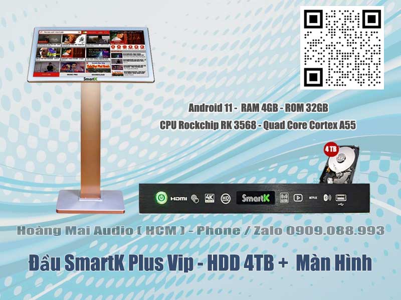 Đầu SmartK Plus Vip Hdd 4TB +  Màn Hình